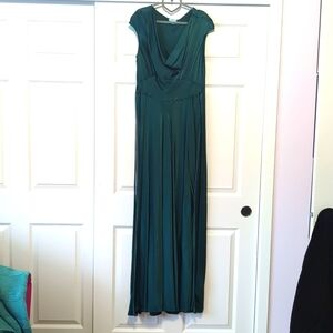 BHLDN Emerald Green Silky Gown
